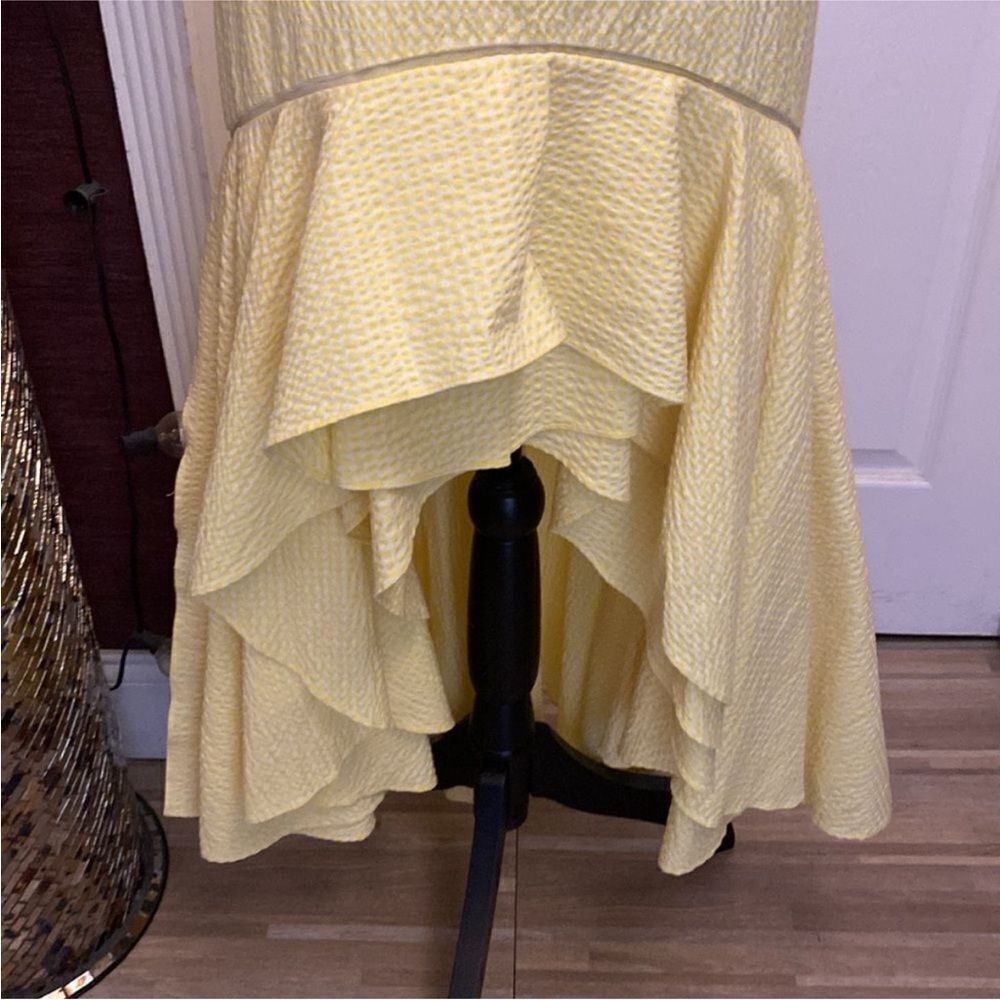 Jonathan Simkhai Yellow Asymmetrical Ruffled Off-Shoulder dress, US2 - Picture 9 of 14